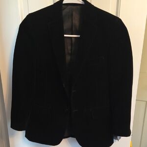 Kids Black Velvet Cotton Suit 8